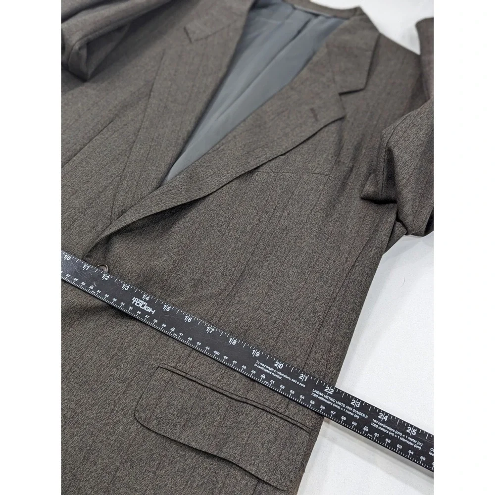 Vitg Hickey Freeman Blazer Sport Suit Jacket Dark Green Subtle Maroon Stripe 44R